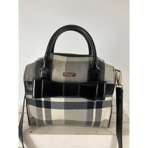 KATE SPADE WOOL PLAID WOMENS LARGE CROSSBODY BAG